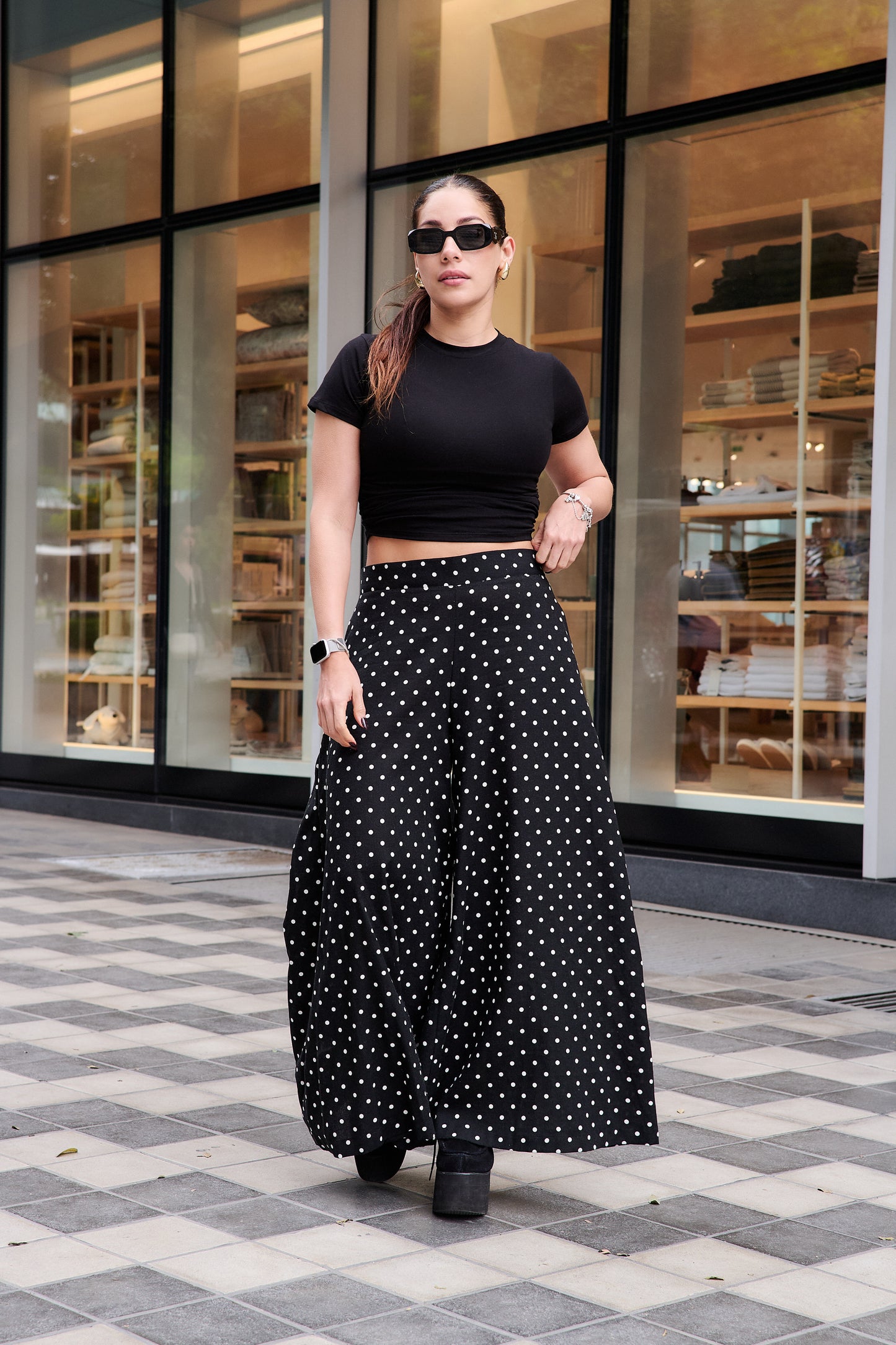 PALAZZO MARTINA POLKA DOTS NEGRO