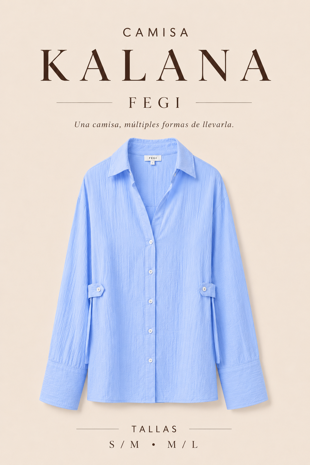 CAMISA OVERSIZE KALANA CELESTE
