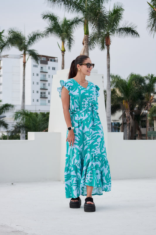 VESTIDO OSAKA TURQUESA