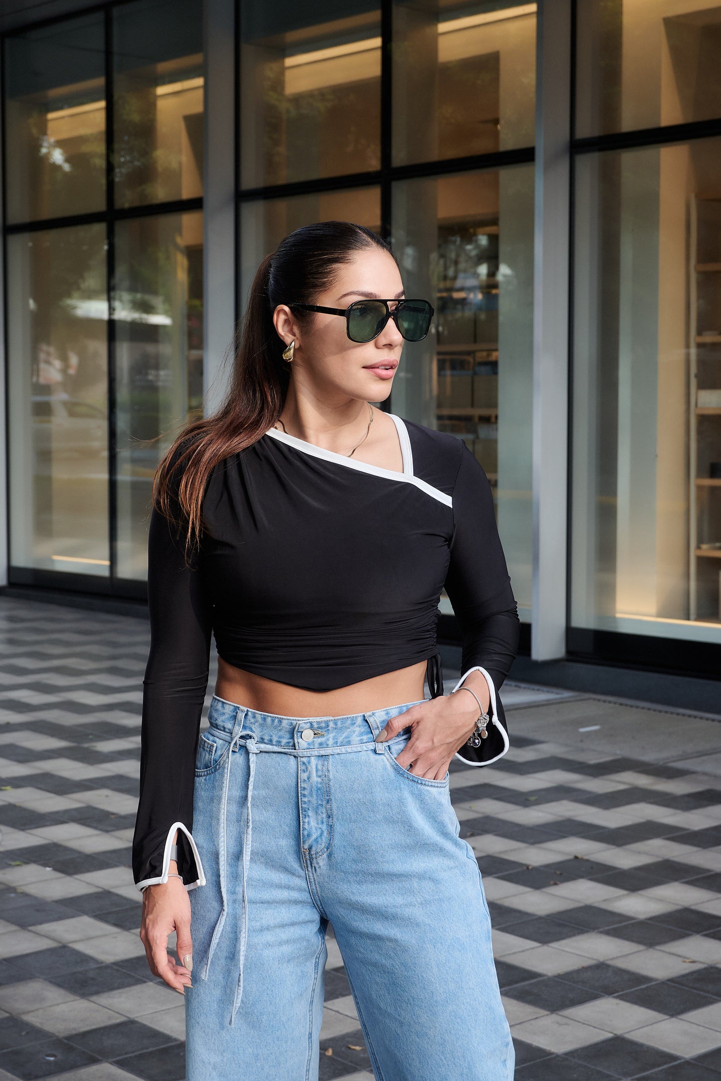 POLO MACARENA NEGRO/BLANCO