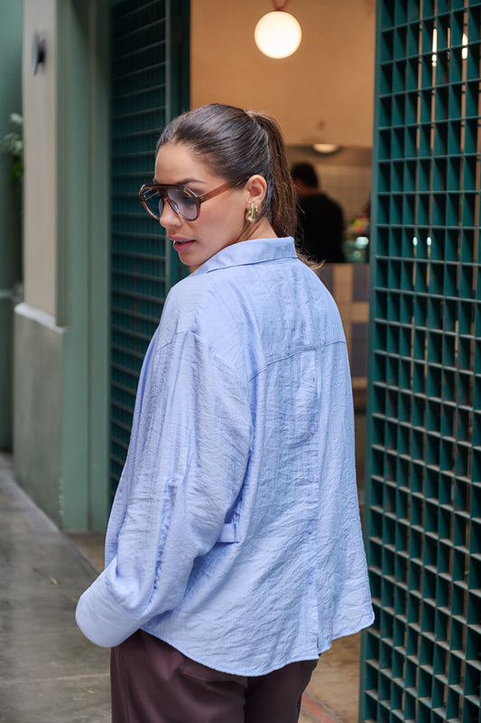 CAMISA OVERSIZE KALANA CELESTE