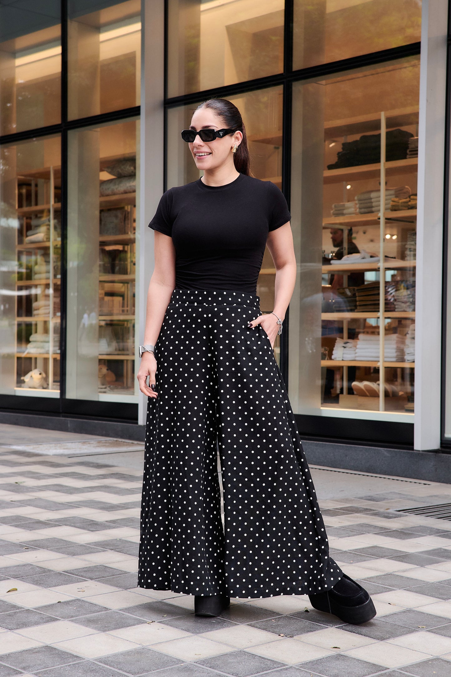 PALAZZO MARTINA POLKA DOTS NEGRO